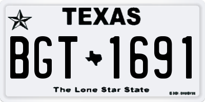 TX license plate BGT1691