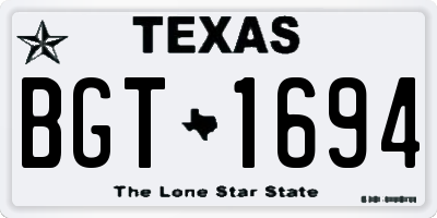 TX license plate BGT1694