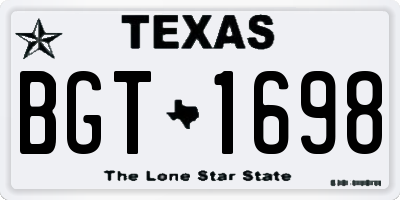 TX license plate BGT1698