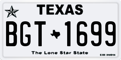 TX license plate BGT1699