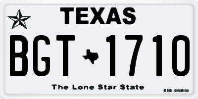 TX license plate BGT1710