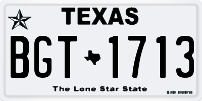 TX license plate BGT1713