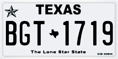 TX license plate BGT1719
