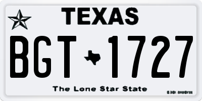 TX license plate BGT1727