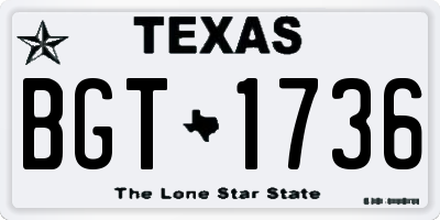 TX license plate BGT1736