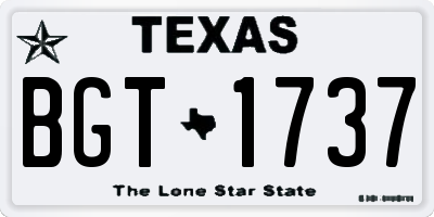 TX license plate BGT1737