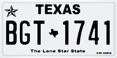 TX license plate BGT1741