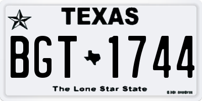 TX license plate BGT1744