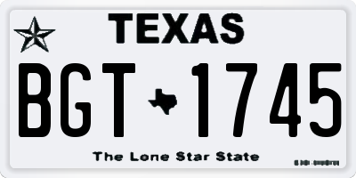 TX license plate BGT1745