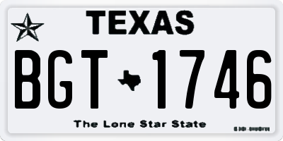 TX license plate BGT1746