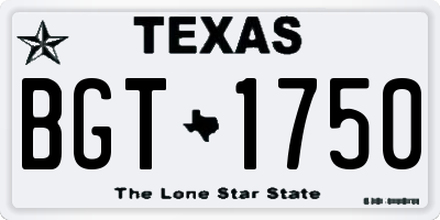 TX license plate BGT1750