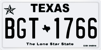 TX license plate BGT1766