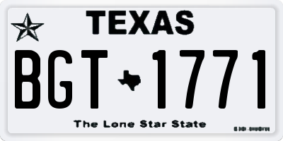 TX license plate BGT1771
