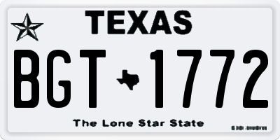 TX license plate BGT1772