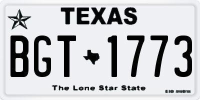 TX license plate BGT1773