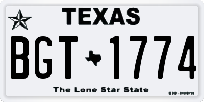 TX license plate BGT1774