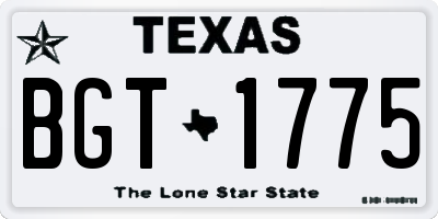 TX license plate BGT1775