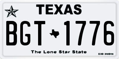 TX license plate BGT1776