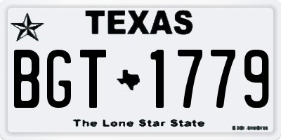 TX license plate BGT1779