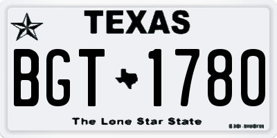 TX license plate BGT1780