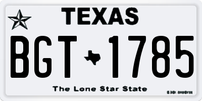 TX license plate BGT1785