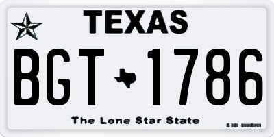 TX license plate BGT1786