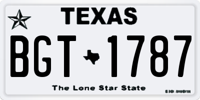 TX license plate BGT1787