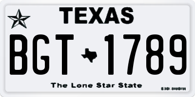 TX license plate BGT1789