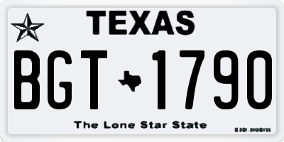 TX license plate BGT1790