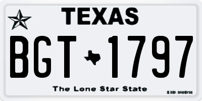 TX license plate BGT1797