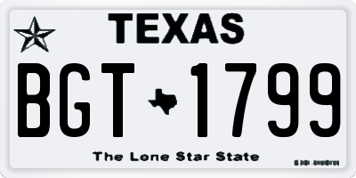 TX license plate BGT1799