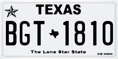 TX license plate BGT1810
