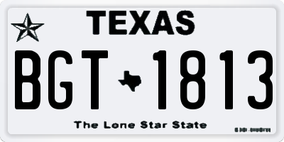TX license plate BGT1813
