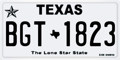 TX license plate BGT1823