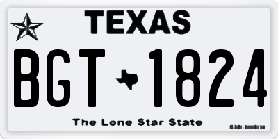 TX license plate BGT1824