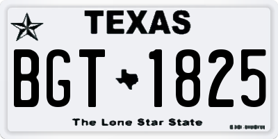 TX license plate BGT1825