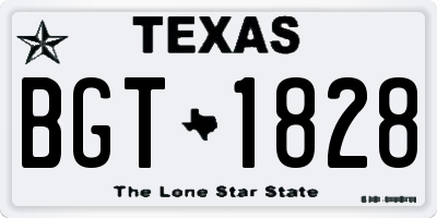 TX license plate BGT1828