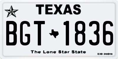 TX license plate BGT1836