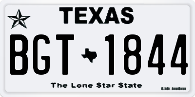 TX license plate BGT1844