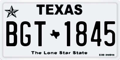 TX license plate BGT1845