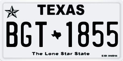 TX license plate BGT1855
