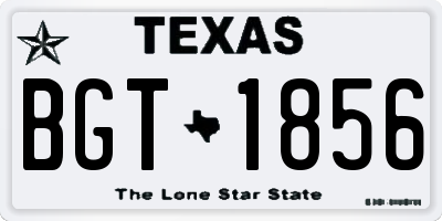 TX license plate BGT1856
