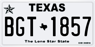 TX license plate BGT1857