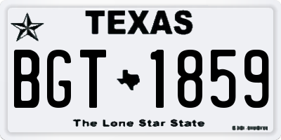 TX license plate BGT1859