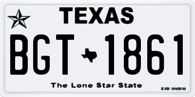 TX license plate BGT1861