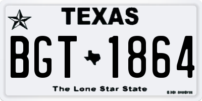 TX license plate BGT1864