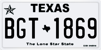 TX license plate BGT1869