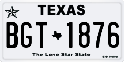 TX license plate BGT1876