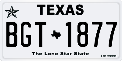 TX license plate BGT1877