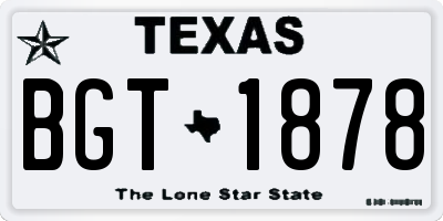 TX license plate BGT1878